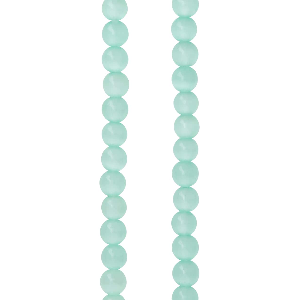 12 Pack: Aqua Cat's Eye Glass Round Beads, 4mm by Bead Landing™